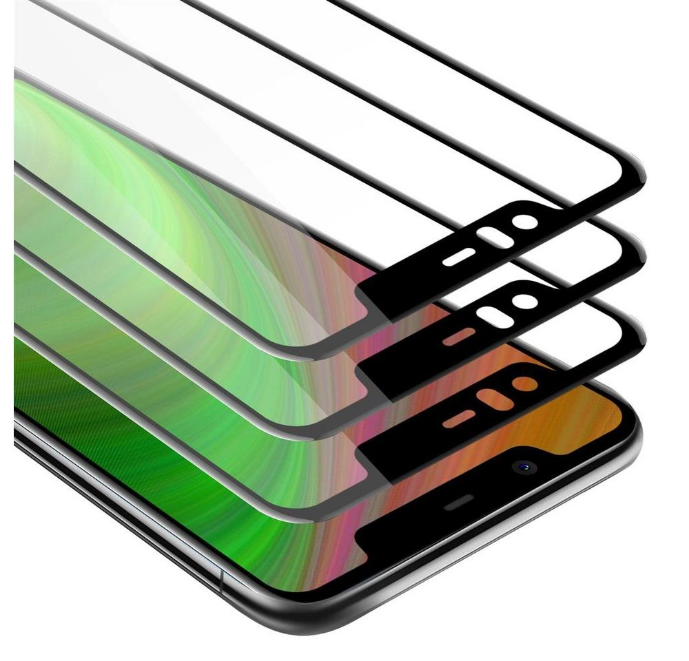 Cadorabo 3x Vollbild Panzer Folie für Nokia 5.1 PLUS / X5 Schutzfolie in TRANSPARENT mit SCHWARZ 3er Pack Gehärtetes (Tempered) Display-Schutzglas in 9H Härte mit 3D Touch