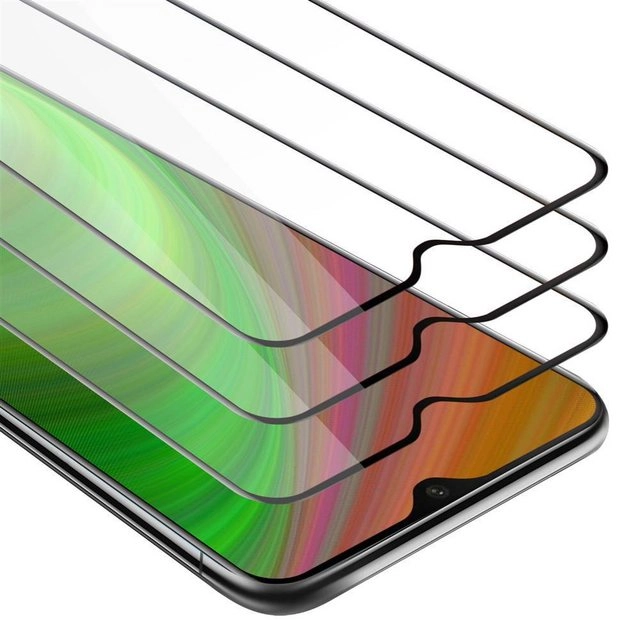Cadorabo 3x Vollbild Panzer Folie für OnePlus 6T Schutzfolie in TRANSPARENT mit SCHWARZ 3er Pack Gehärtetes (Tempered) Display-Schutzglas in 9H Härte mit 3D Touch