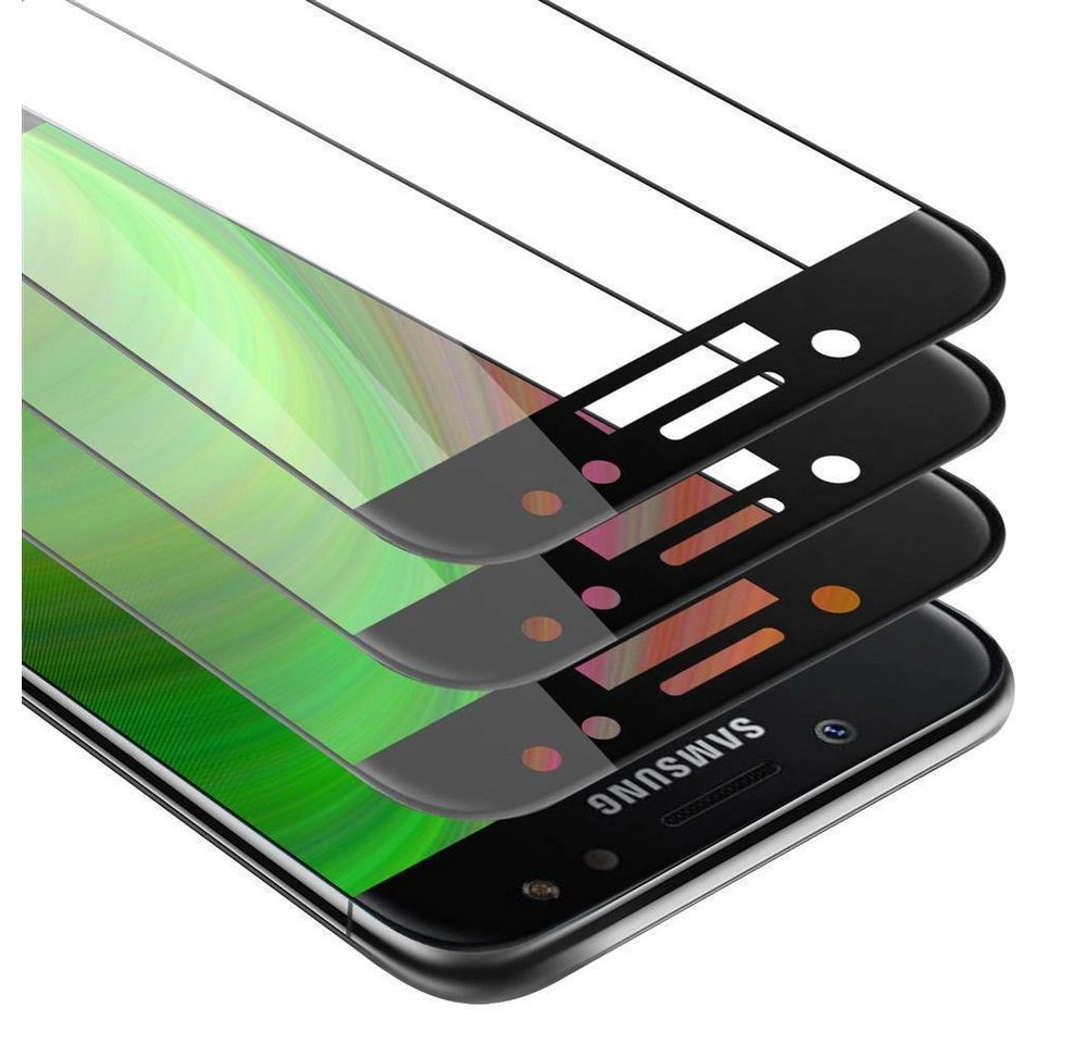 Cadorabo 3x Vollbild Panzer Folie für Samsung Galaxy J7 PRIME Schutzfolie in TRANSPARENT mit SCHWARZ 3er Pack Gehärtetes (Tempered) Display-Schutzglas in 9H Härte mit 3D Touch