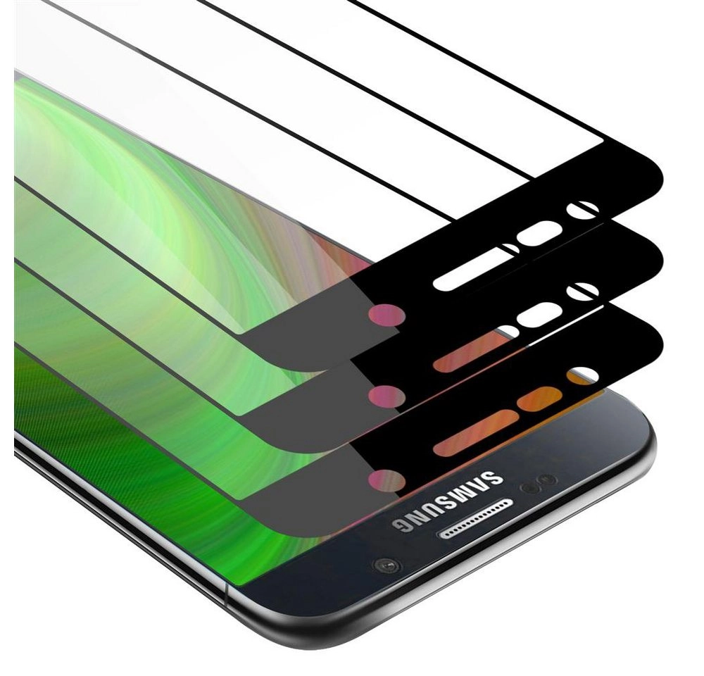 Cadorabo 3x Vollbild Panzer Folie für Samsung Galaxy NOTE 5 Schutzfolie in TRANSPARENT mit SCHWARZ 3er Pack Gehärtetes (Tempered) Display-Schutzglas in 9H Härte mit 3D Touch
