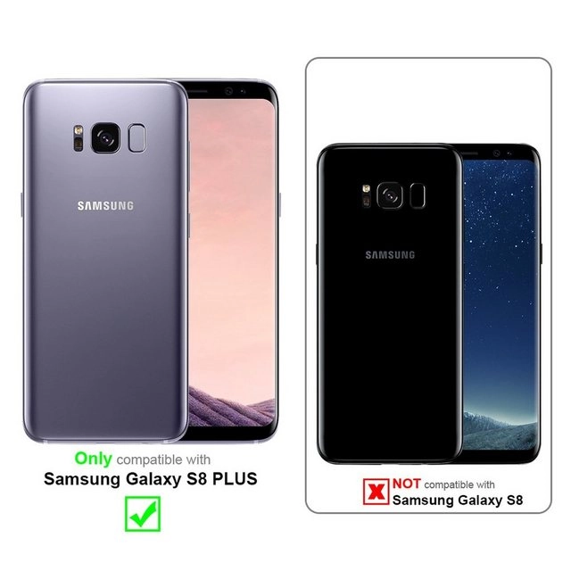 Cadorabo 3x Vollbild Panzer Folie für Samsung Galaxy S8 PLUS Schutzfolie in TRANSPARENT mit SCHWARZ 3er Pack Gehärtetes (Tempered) Display-Schutzglas in 9H Härte mit 3D Touch
