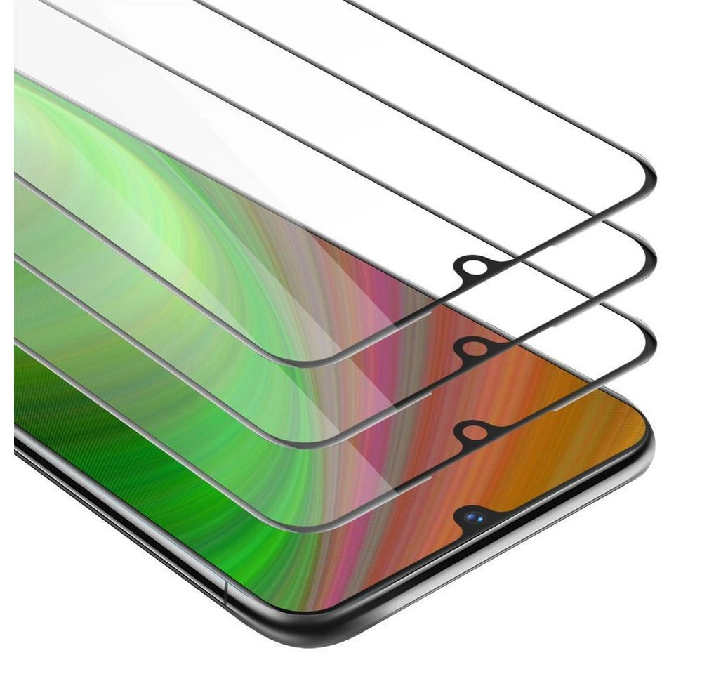 Cadorabo 3x Vollbild Panzer Folie für Vivo V11i Schutzfolie in TRANSPARENT mit SCHWARZ 3er Pack Gehärtetes (Tempered) Display-Schutzglas in 9H Härte mit 3D Touch
