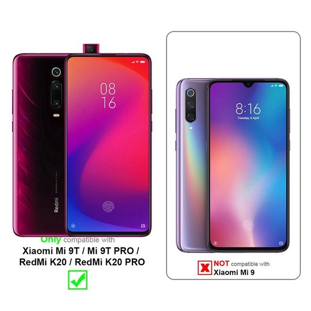 Cadorabo 3x Vollbild Panzer Folie für Xiaomi RedMi K20 / Mi 9 T Schutzfolie in TRANSPARENT mit SCHWARZ 3er Pack Gehärtetes (Tempered) Display-Schutzglas in 9H Härte mit 3D Touch