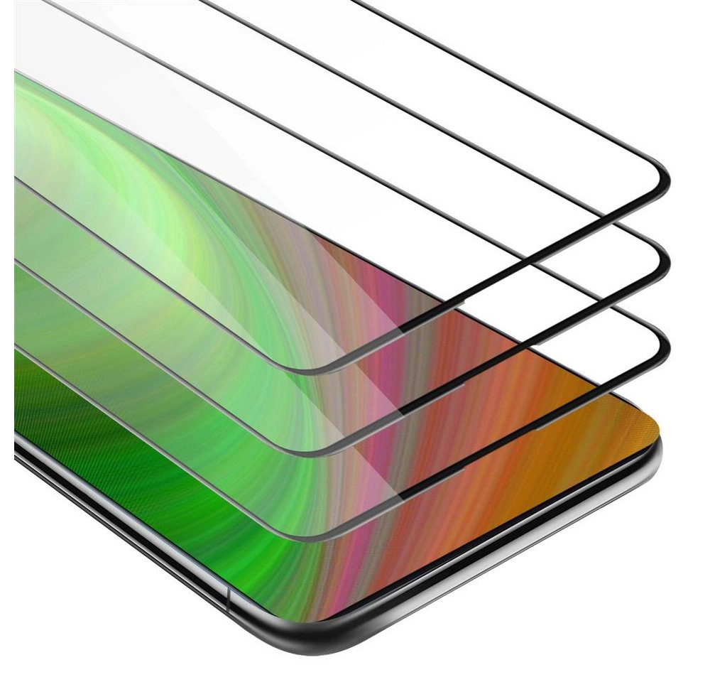 Cadorabo 3x Vollbild Panzer Folie für Xiaomi RedMi K20 / Mi 9 T Schutzfolie in TRANSPARENT mit SCHWARZ 3er Pack Gehärtetes (Tempered) Display-Schutzglas in 9H Härte mit 3D Touch