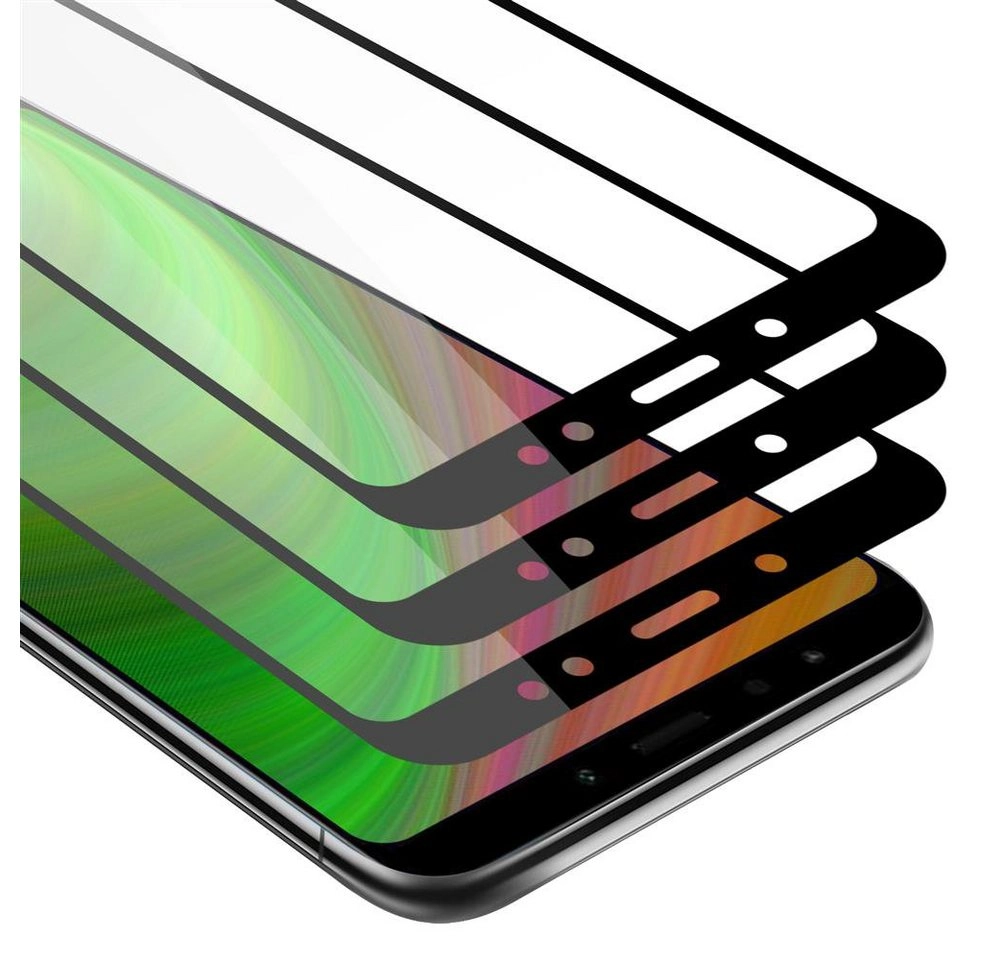 Cadorabo 3x Vollbild Panzer Folie für Xiaomi RedMi NOTE 5 Schutzfolie in TRANSPARENT mit SCHWARZ 3er Pack Gehärtetes (Tempered) Display-Schutzglas in 9H Härte mit 3D Touch