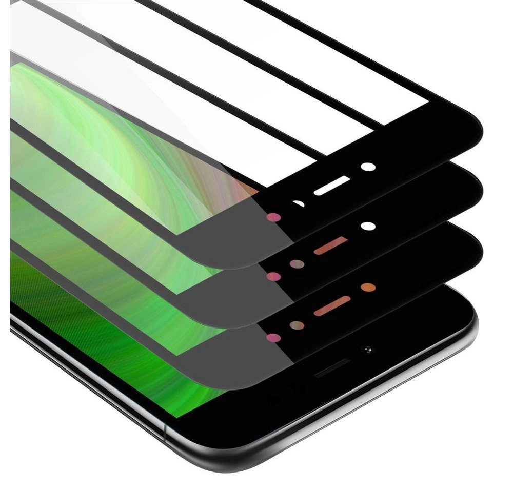 Cadorabo 3x Vollbild Panzer Folie für Xiaomi RedMi NOTE 5A PRIME Schutzfolie in TRANSPARENT mit SCHWARZ 3er Pack Gehärtetes (Tempered) Display-Schutzglas in 9H Härte mit 3D Touch