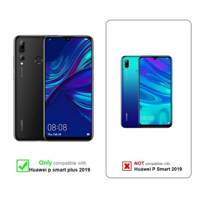 Cadorabo Panzer Folie für Huawei P SMART PLUS Schutzfolie in KRISTALL KLAR Gehärtetes (Tempered) Display-Schutzglas in 9H Härte mit 3D Touch (RETAIL PACKAGING)