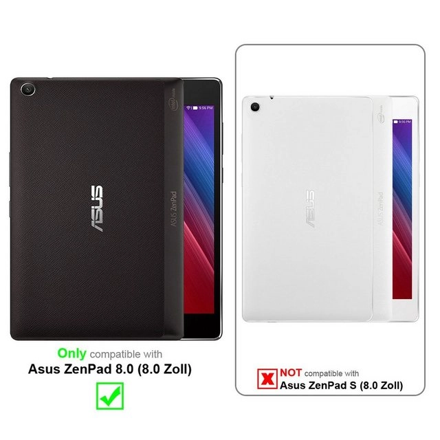 Cadorabo 3x Panzer Folie für Asus Zenpad 8.0 (8.0" Zoll) (Z380M) Schutzfolie in KRISTALL KLAR 3er Pack Gehärtetes (Tempered) Display-Schutzglas in 9H Härte mit 3D Touch Kompatibilität
