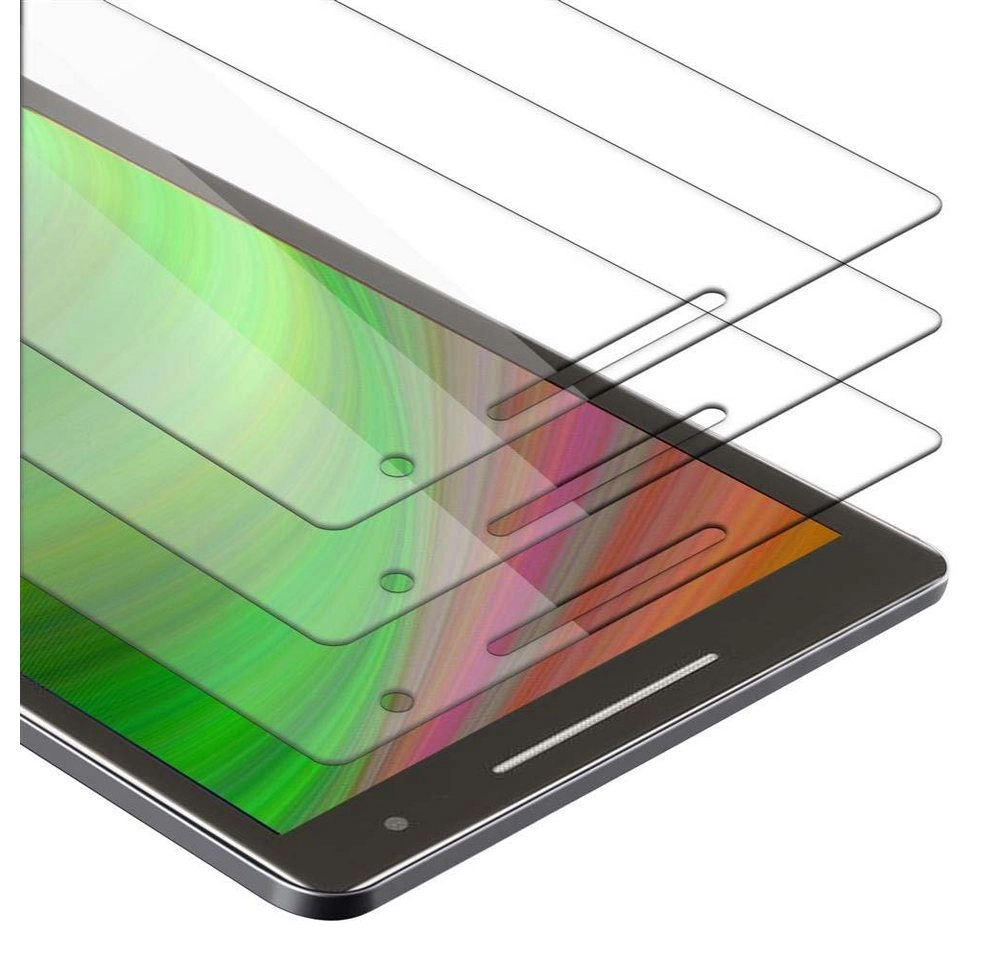Cadorabo 3x Panzer Folie für Asus Zenpad 8.0 (8.0" Zoll) (Z380M) Schutzfolie in KRISTALL KLAR 3er Pack Gehärtetes (Tempered) Display-Schutzglas in 9H Härte mit 3D Touch Kompatibilität