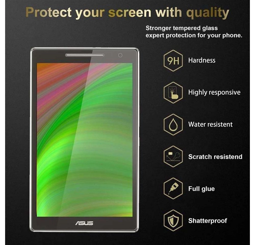 Cadorabo 3x Panzer Folie für Asus Zenpad 8.0 (8.0" Zoll) (Z380M) Schutzfolie in KRISTALL KLAR 3er Pack Gehärtetes (Tempered) Display-Schutzglas in 9H Härte mit 3D Touch Kompatibilität