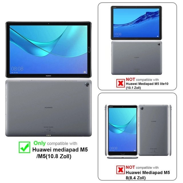 Cadorabo 3x Panzer Folie für Huawei MediaPad M5 / M5 PRO (10.8" Zoll) Schutzfolie in KRISTALL KLAR 3er Pack Gehärtetes (Tempered) Display-Schutzglas in 9H Härte mit 3D Touch Kompatibilität
