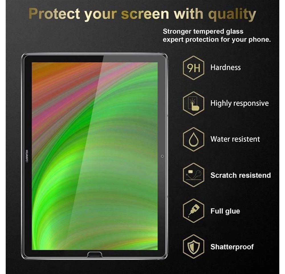 Cadorabo 3x Panzer Folie für Huawei MediaPad M5 / M5 PRO (10.8" Zoll) Schutzfolie in KRISTALL KLAR 3er Pack Gehärtetes (Tempered) Display-Schutzglas in 9H Härte mit 3D Touch Kompatibilität