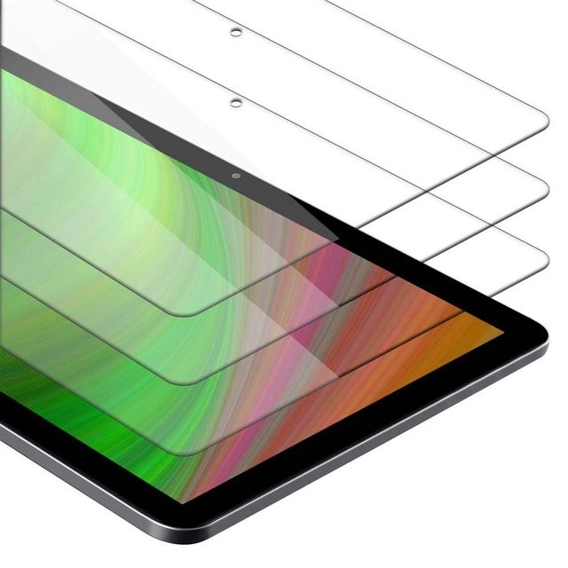 Cadorabo 3x Panzer Folie für Huawei MediaPad T5 10 (10.1" Zoll) Schutzfolie in KRISTALL KLAR 3er Pack Gehärtetes (Tempered) Display-Schutzglas in 9H Härte mit 3D Touch Kompatibilität