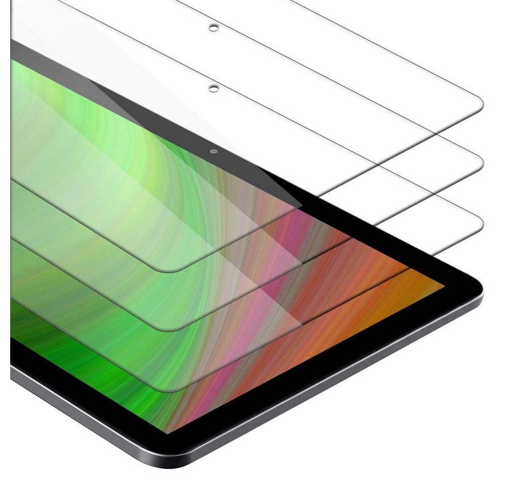 Cadorabo 3x Panzer Folie für Huawei MediaPad T5 10 (10.1" Zoll) Schutzfolie in KRISTALL KLAR 3er Pack Gehärtetes (Tempered) Display-Schutzglas in 9H Härte mit 3D Touch Kompatibilität