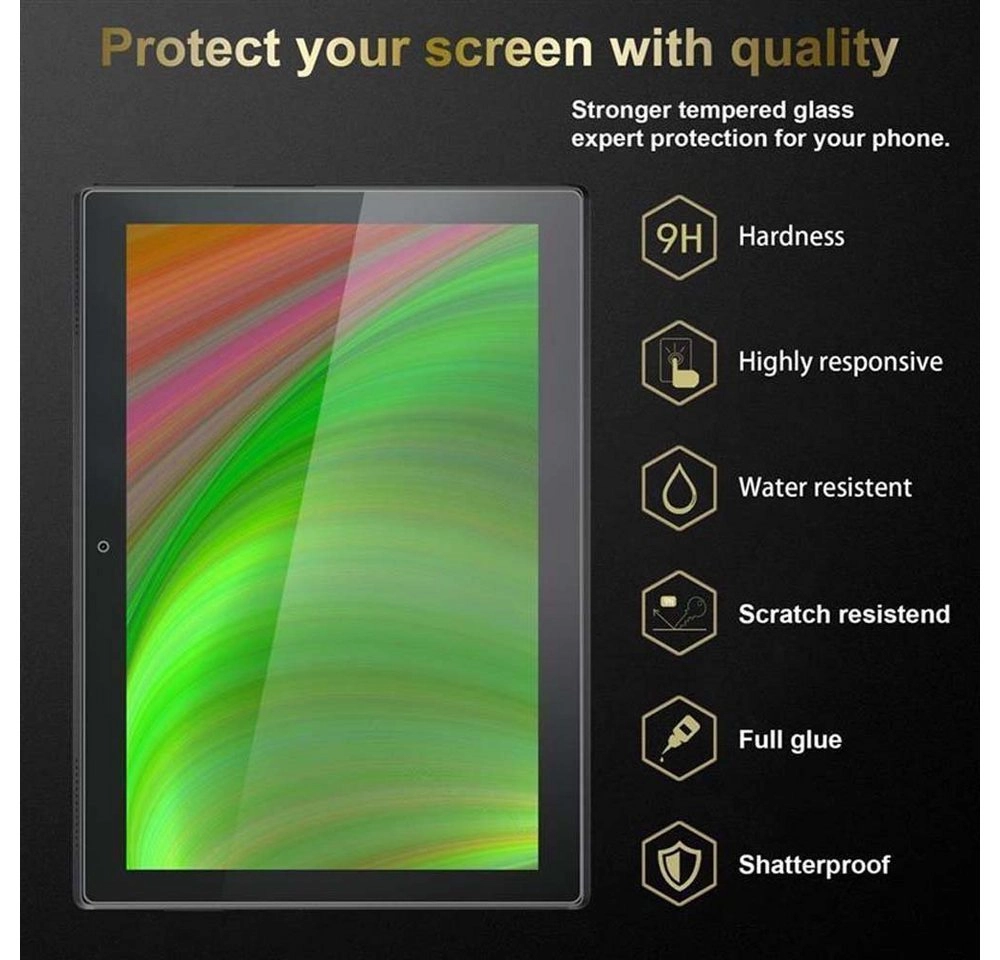 Cadorabo 3x Panzer Folie für Lenovo Tab 4 10 (10.1" Zoll) Schutzfolie in KRISTALL KLAR 3er Pack Gehärtetes (Tempered) Display-Schutzglas in 9H Härte mit 3D Touch Kompatibilität