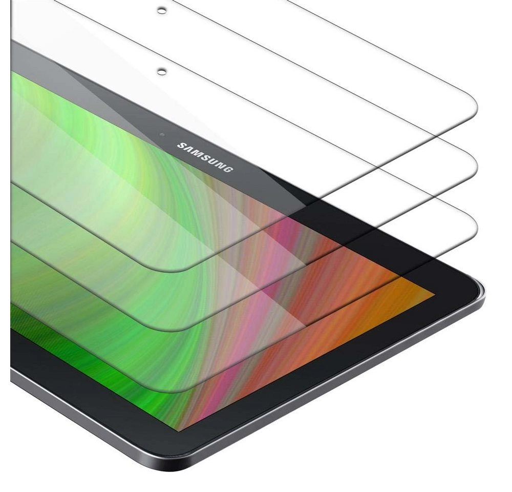 Cadorabo 3x Panzer Folie für Samsung Galaxy Tab 4 (10.1" Zoll) SM-T530 / T535 Schutzfolie in KRISTALL KLAR 3er Pack Gehärtetes (Tempered) Display-Schutzglas in 9H Härte mit 3D Touch Kompatibilität