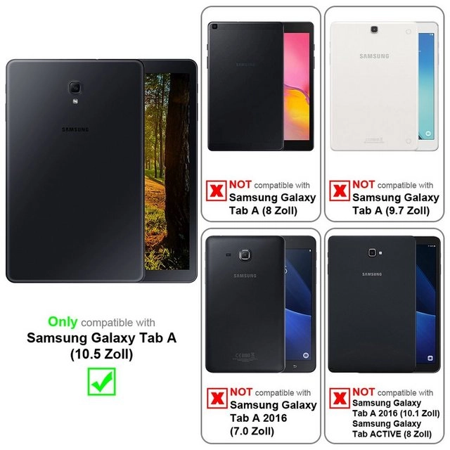 Cadorabo 3x Panzer Folie für Samsung Galaxy Tab A (10.5") Schutzfolie in KRISTALL KLAR 3er Pack Gehärtetes (Tempered) Display-Schutzglas in 9H Härte mit 3D Touch Kompatibilität