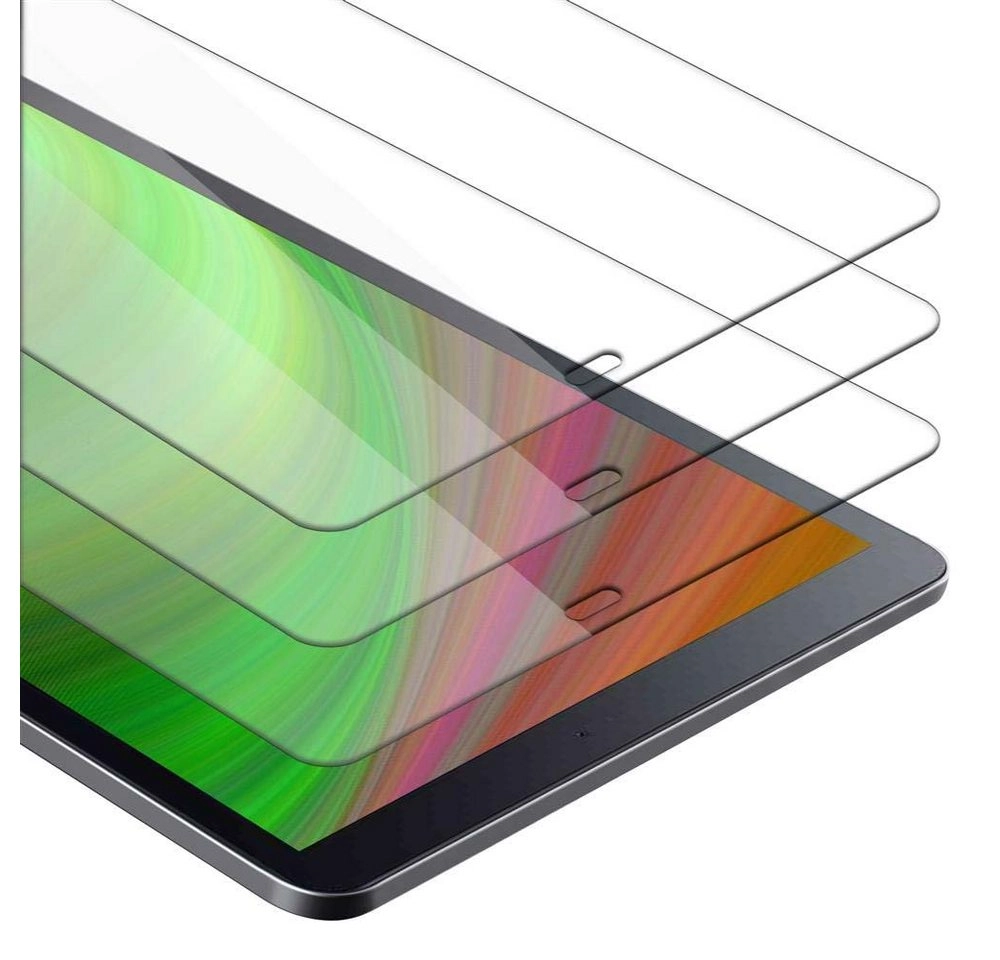 Cadorabo 3x Panzer Folie für Samsung Galaxy Tab A (10.5") Schutzfolie in KRISTALL KLAR 3er Pack Gehärtetes (Tempered) Display-Schutzglas in 9H Härte mit 3D Touch Kompatibilität