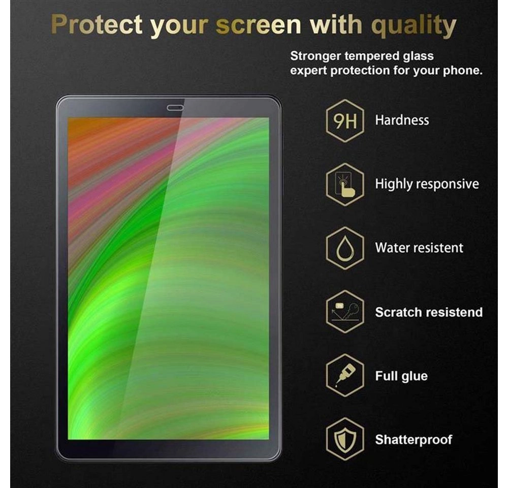 Cadorabo 3x Panzer Folie für Samsung Galaxy Tab A (10.5") Schutzfolie in KRISTALL KLAR 3er Pack Gehärtetes (Tempered) Display-Schutzglas in 9H Härte mit 3D Touch Kompatibilität