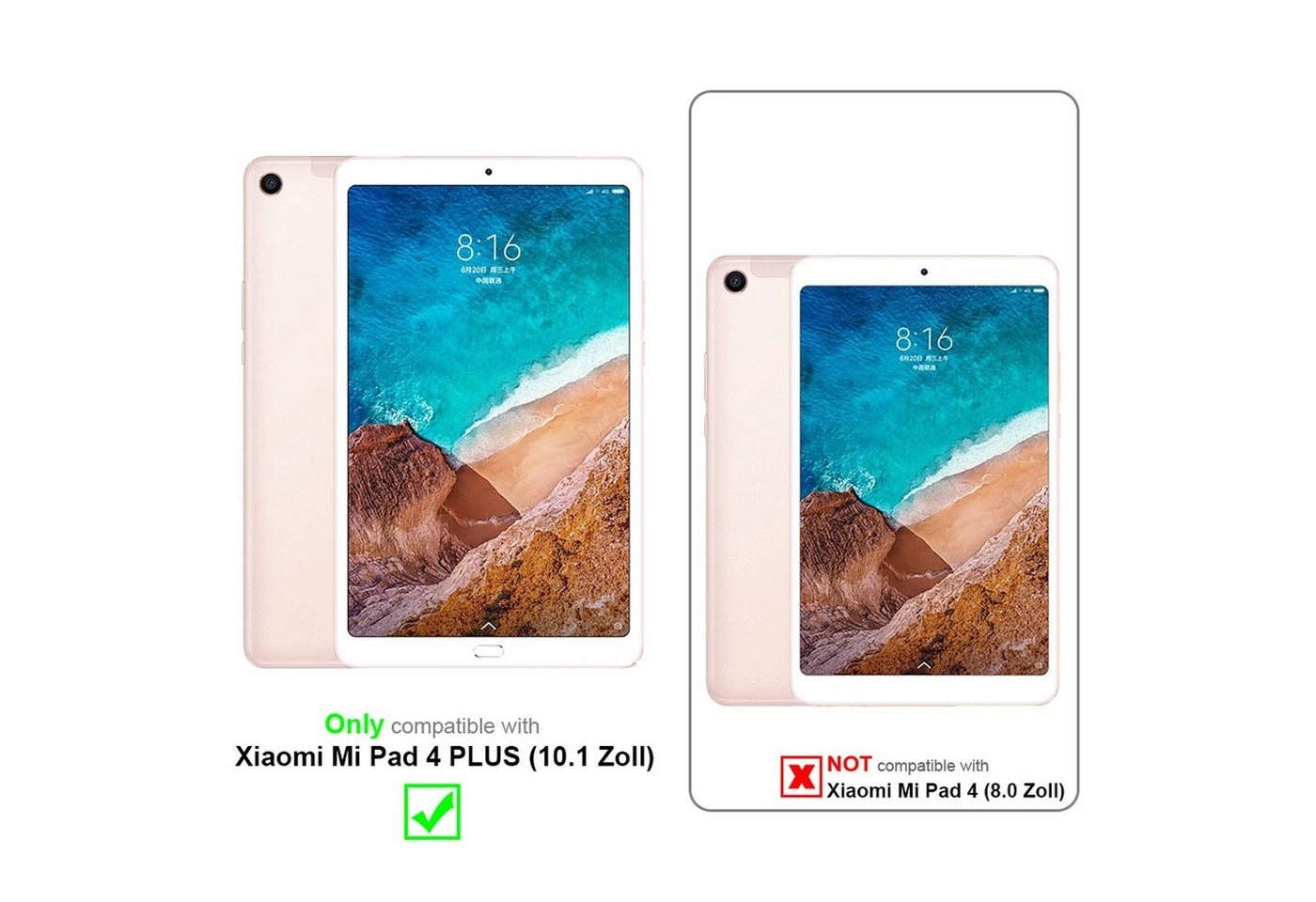 Cadorabo 3x Panzer Folie für Xiaomi Mi Pad 4 PLUS (10.1" Zoll) Schutzfolie in KRISTALL KLAR 3er Pack Gehärtetes (Tempered) Display-Schutzglas in 9H Härte mit 3D Touch Kompatibilität