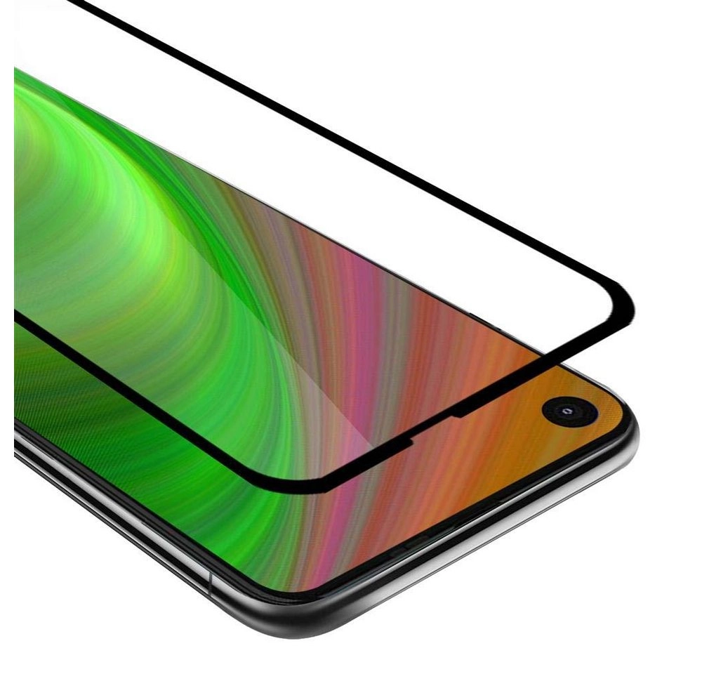 Cadorabo Vollbild Panzer Folie für Motorola ONE ACTION Schutzfolie in TRANSPARENT mit SCHWARZ Gehärtetes (Tempered) Display-Schutzglas in 9H Härte mit 3D Touch