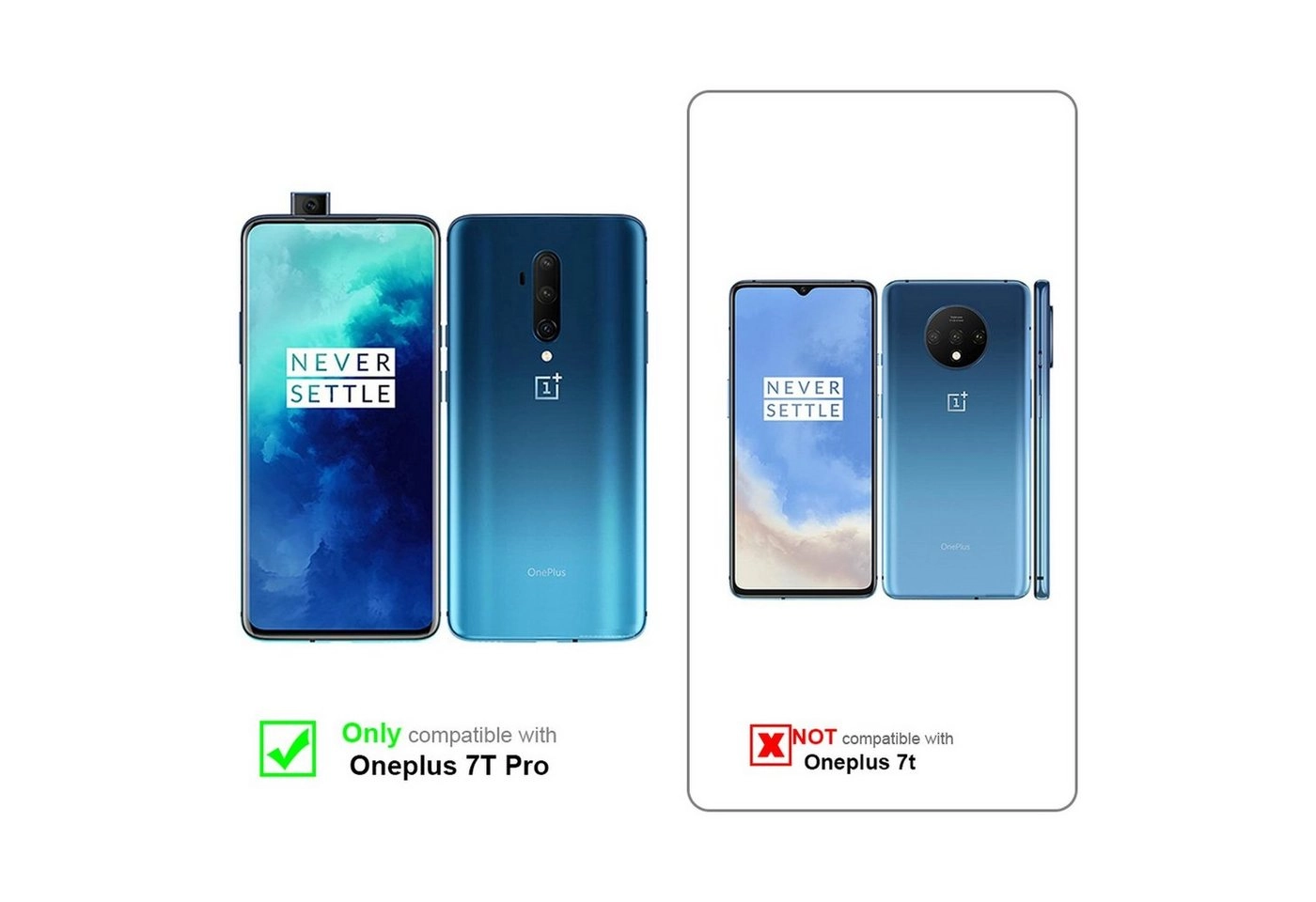Cadorabo Panzer Folie für OnePlus 7T PRO Schutzfolie in KRISTALL KLAR Gehärtetes (Tempered) Display-Schutzglas in 9H Härte mit 3D Touch Kompatibilität