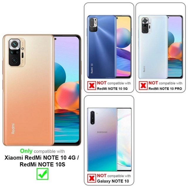 Cadorabo 3x Panzer Folie für Xiaomi RedMi Note 10 Schutzfolie in KRISTALL KLAR 3er Pack Gehärtetes (Tempered) Display-Schutzglas in 9H Härte mit 3D Touch Kompatibilität