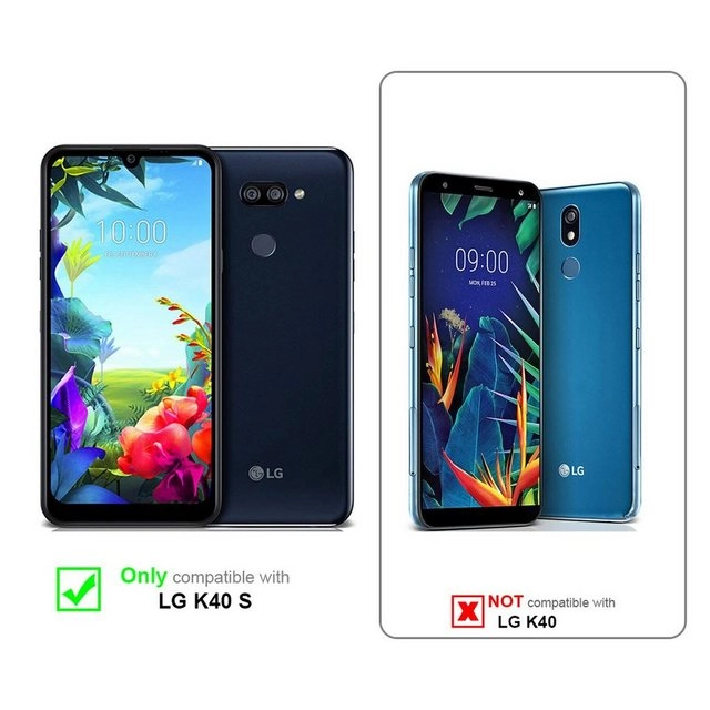 Cadorabo Panzer Folie für LG K40s Schutzfolie in KRISTALL KLAR Gehärtetes (Tempered) Display-Schutzglas in 9H Härte mit 3D Touch Kompatibilität