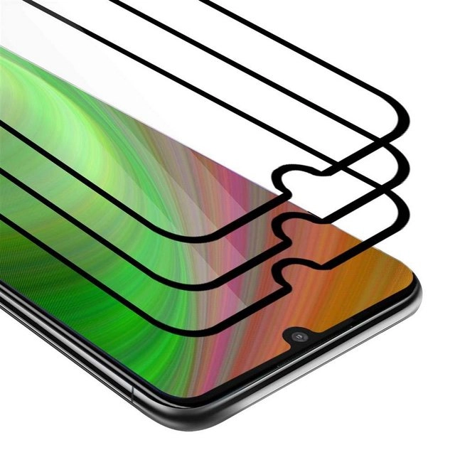Cadorabo 3x Vollbild Panzer Folie für Motorola ONE Zoom Schutzfolie in TRANSPARENT mit SCHWARZ 3er Pack Gehärtetes (Tempered) Display-Schutzglas in 9H Härte mit 3D Touch