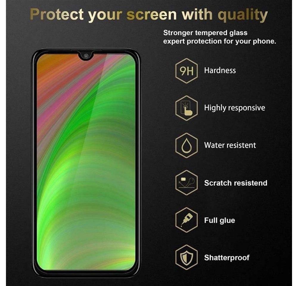 Cadorabo 3x Vollbild Panzer Folie für Motorola ONE Zoom Schutzfolie in TRANSPARENT mit SCHWARZ 3er Pack Gehärtetes (Tempered) Display-Schutzglas in 9H Härte mit 3D Touch