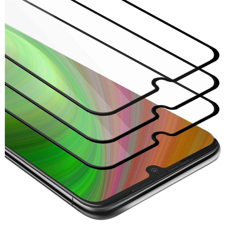 Cadorabo 3x Vollbild Panzer Folie für Motorola MOTO G8 PLUS Schutzfolie in TRANSPARENT mit SCHWARZ 3er Pack Gehärtetes (Tempered) Display-Schutzglas in 9H Härte mit 3D Touch