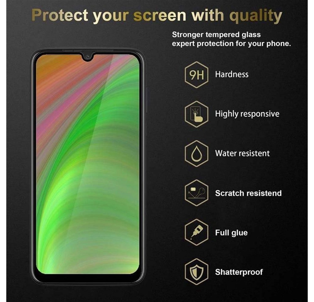 Cadorabo 3x Vollbild Panzer Folie für Motorola MOTO G8 PLUS Schutzfolie in TRANSPARENT mit SCHWARZ 3er Pack Gehärtetes (Tempered) Display-Schutzglas in 9H Härte mit 3D Touch