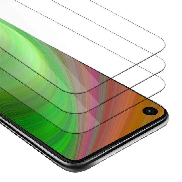 Cadorabo 3x Panzer Folie für Motorola ONE action Schutzfolie in KRISTALL KLAR 3er Pack Gehärtetes (Tempered) Display-Schutzglas in 9H Härte mit 3D Touch Kompatibilität