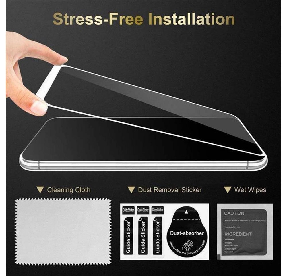 Cadorabo 3x Vollbild Panzer Folie für Huawei MATE 10 LITE Schutzfolie in TRANSPARENT mit WEISS 3er Pack Gehärtetes (Tempered) Display-Schutzglas in 9H Härte mit 3D Touch