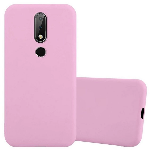 Cadorabo Hülle für Nokia X6 / Nokia 6.1 PLUS in CANDY ROSA Handyhülle aus flexiblem TPU Silikon Silikonhülle Schutzhülle Ultra Slim Soft Back Cover Case Bumper