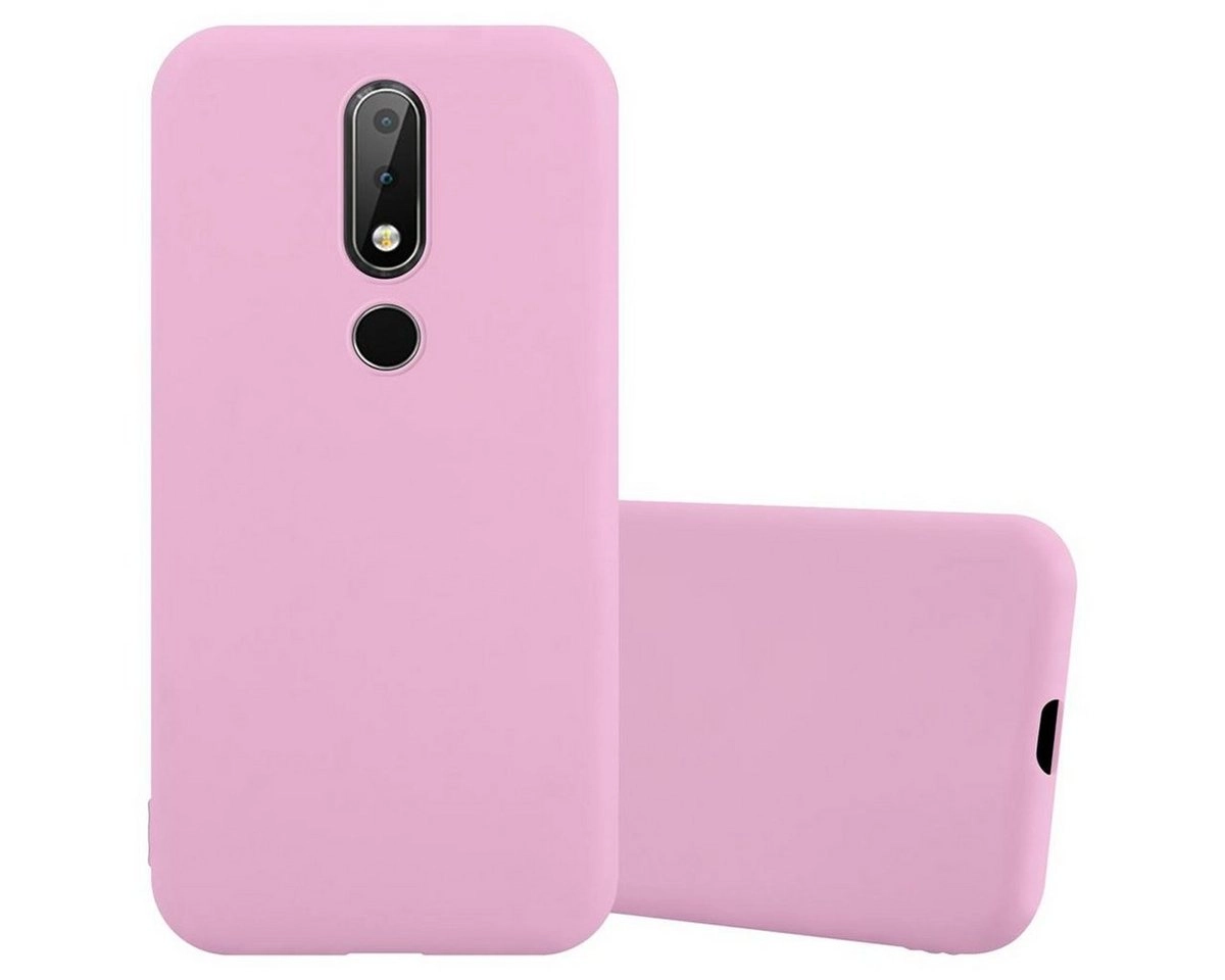 Cadorabo Hülle für Nokia X6 / Nokia 6.1 PLUS in CANDY ROSA Handyhülle aus flexiblem TPU Silikon Silikonhülle Schutzhülle Ultra Slim Soft Back Cover Case Bumper