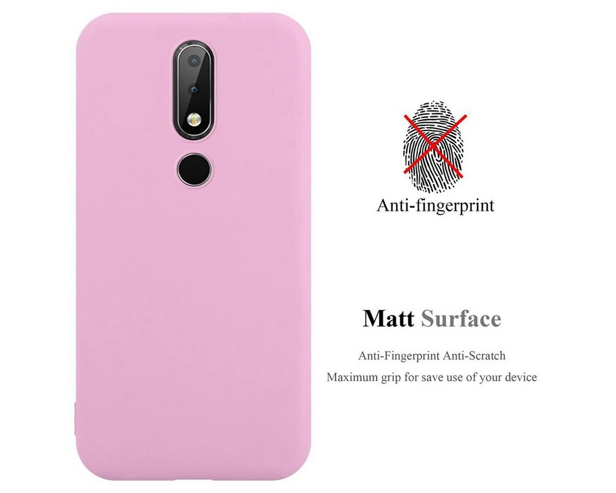 Cadorabo Hülle für Nokia X6 / Nokia 6.1 PLUS in CANDY ROSA Handyhülle aus flexiblem TPU Silikon Silikonhülle Schutzhülle Ultra Slim Soft Back Cover Case Bumper