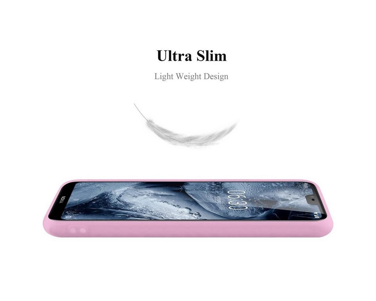 Cadorabo Hülle für Nokia X6 / Nokia 6.1 PLUS in CANDY ROSA Handyhülle aus flexiblem TPU Silikon Silikonhülle Schutzhülle Ultra Slim Soft Back Cover Case Bumper