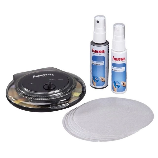 Hama Reinigungs-CD »CD-/DVD-Reparatur- & Reinigungsset«, - Bestandteil: Flüssigkeit, Paste - Set-Inhalt in Stück: 8 - Länge: 230 mm - Breite: 217 mm