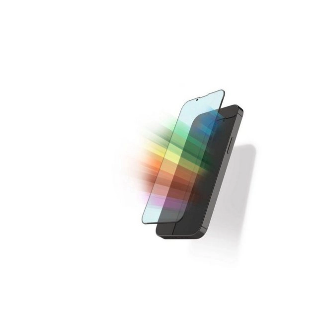Hama »Displayschutzglas für das iPhone 13 mini, mit Blaufilter, antibakterielles Schutzglas«, Displayschutzglas, antimikrobielle Oberfläche, Anti-Fingerabdruck-Beschichtung, Easy-On®-Eco-Montagerahmen aus Pappe