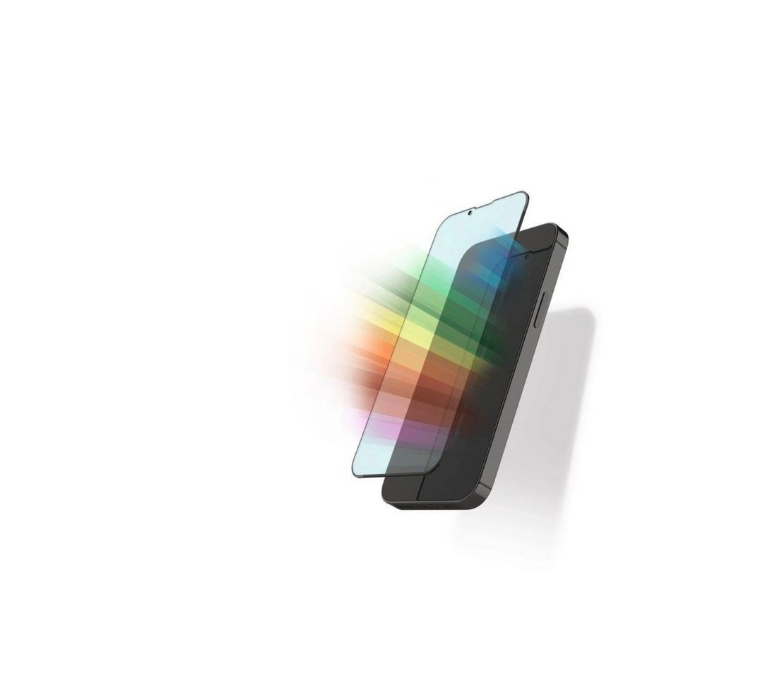 Hama »Displayschutzglas für das iPhone 13 mini, mit Blaufilter, antibakterielles Schutzglas«, Displayschutzglas, antimikrobielle Oberfläche, Anti-Fingerabdruck-Beschichtung, Easy-On®-Eco-Montagerahmen aus Pappe
