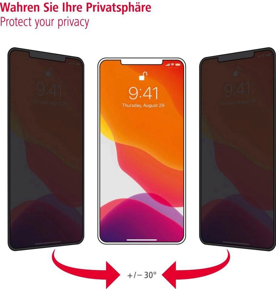 Hama »3D-Full-Screen-Schutzglas für Apple iPhone 6/6s/7/8/SE 2020«, Displayschutzglas, Verhindert unerwünschte Einblicke
