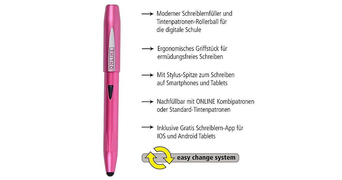 ONLINE Switch Starterset Schreiblern-Set (mit Füller und Rollerball) Pretty Pink