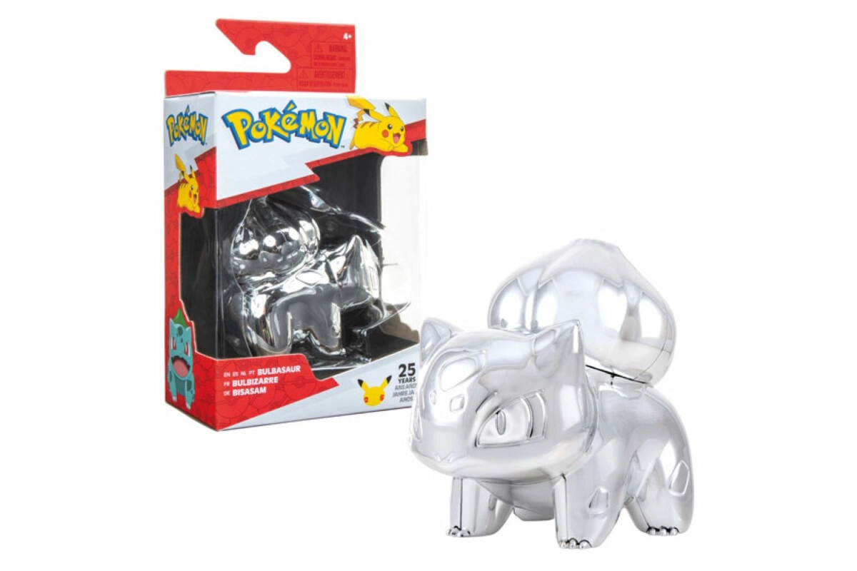 Pokemon Battle Figur 7cm 25 Jahre Bisasam silber