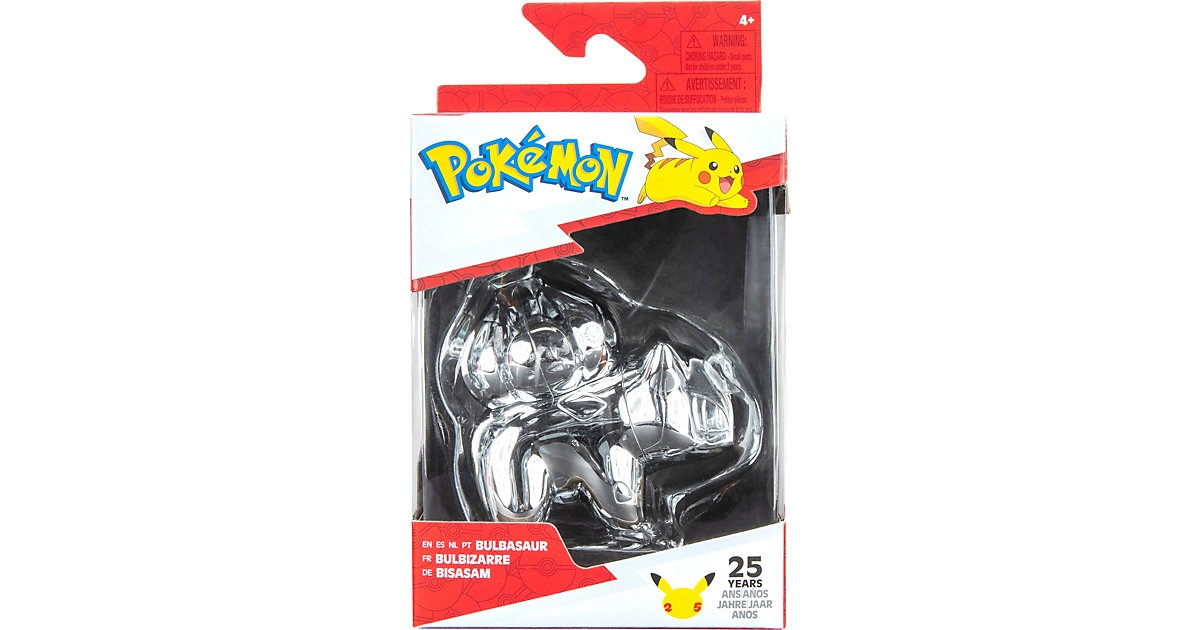 Pokemon Battle Figur 7cm 25 Jahre Bisasam silber