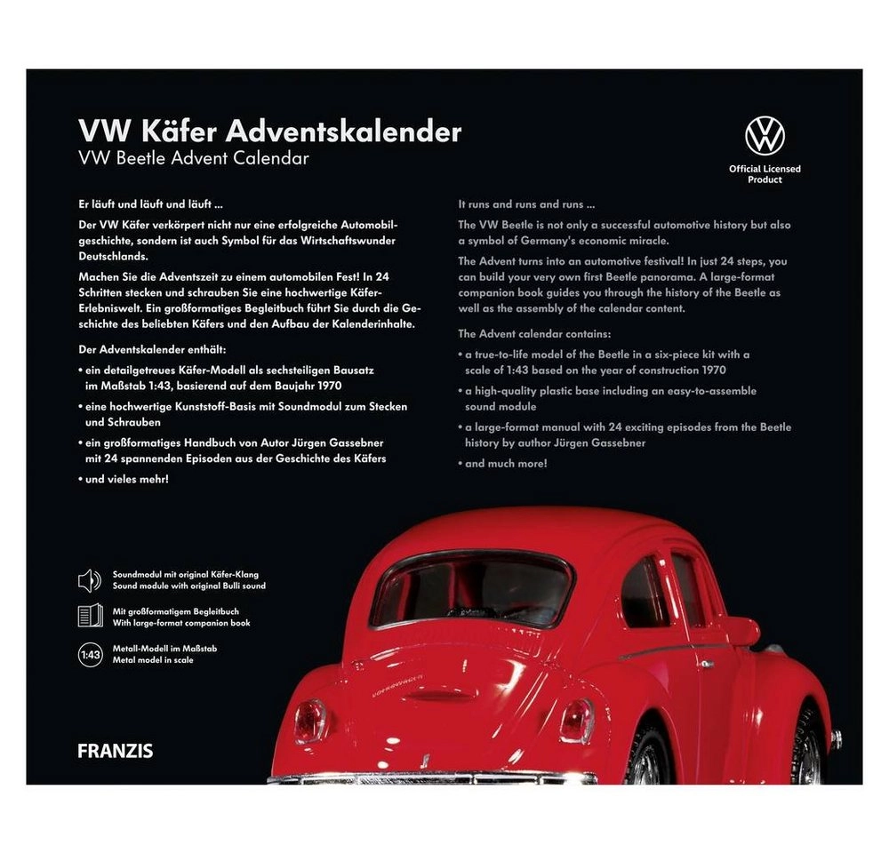 Franzis Adventskalender VW Käfer rot