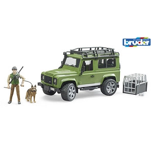 Bruder 02587 Land Rover Defender Station Wagon mit Förster und Hund