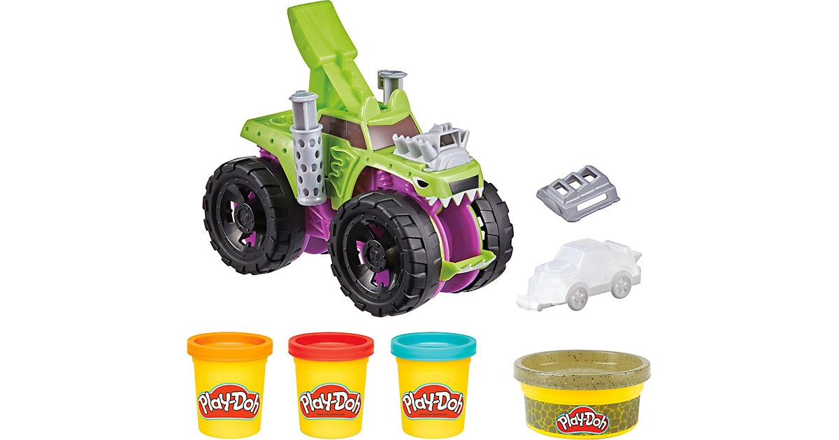 Play-Doh Wheels Mampfender Monster Truck mit 4 Dosen Knete, Formen ab 3 Jahren