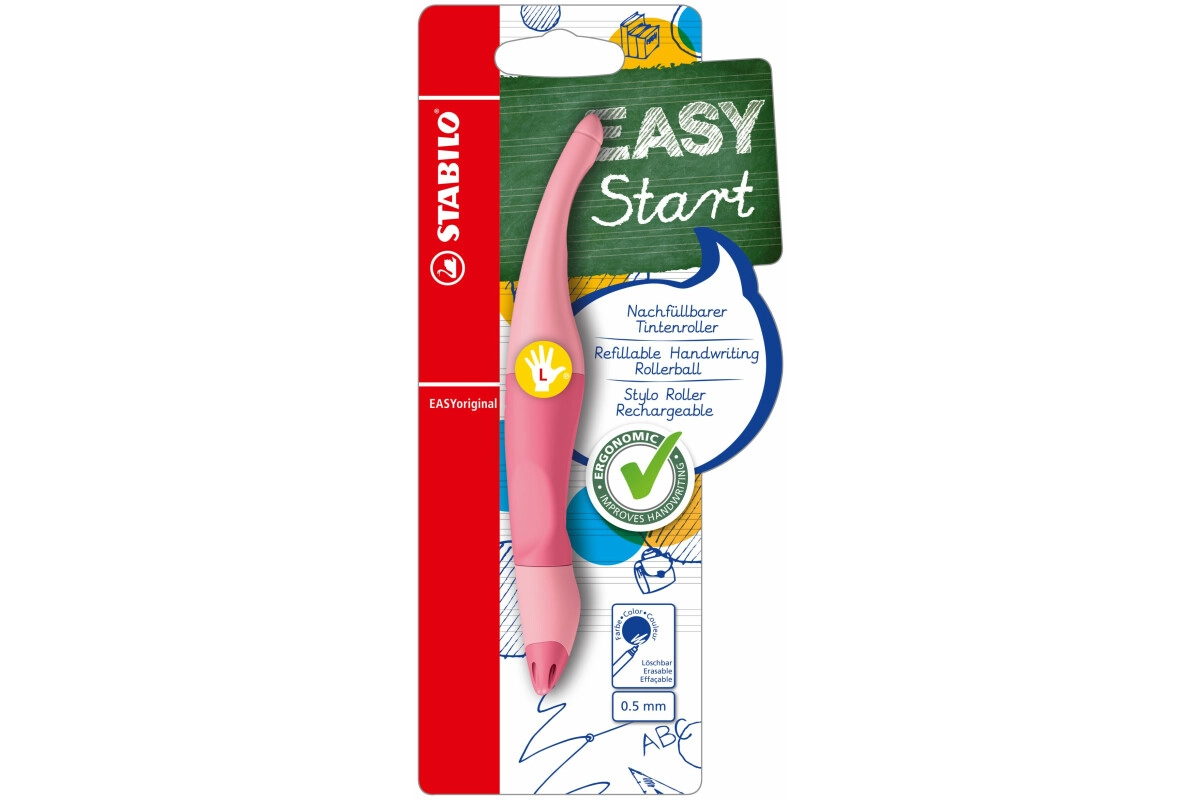 STABILO® Tintenroller Easy original für Linkshänder Pastel rosiges Rouge