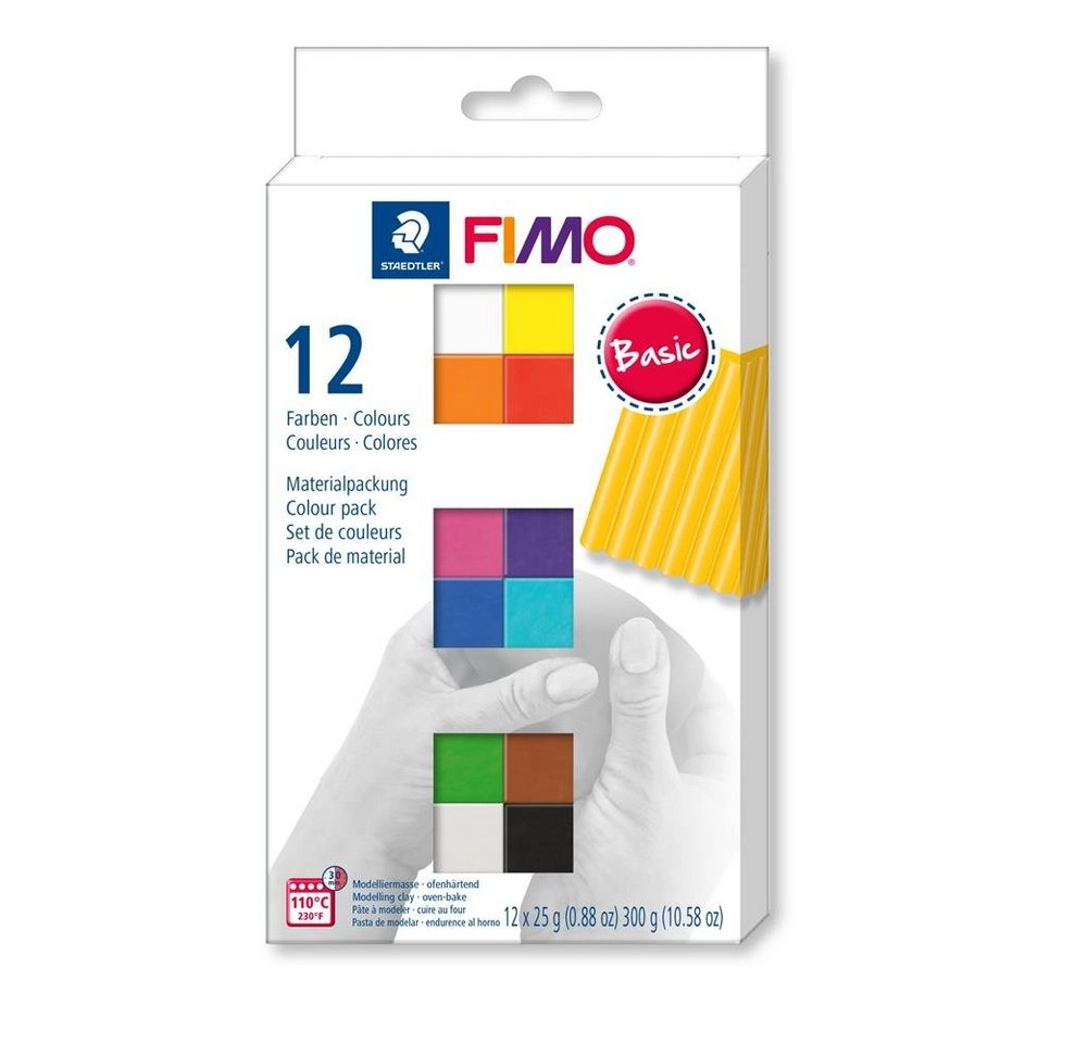 Staedtler Fimo Soft Modelliermasse 12 sortierten Farben Basic